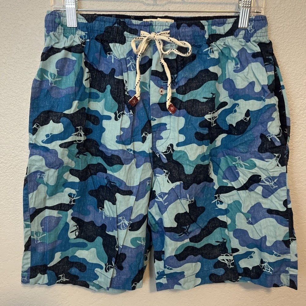 An Original Penguin By Munsingwear Blue Camo Board Shorts Size Large